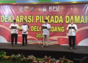 Deklarasi pemilu Damai 3 Calon Bupati Deli Serdang Sepakat Menjaga Jalannya Pilkada Serentak Secara Aman Dan Damai