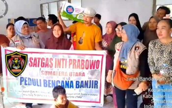 Satgas Inti Prabowo Sumut Berikan Bantuan Kemanusiaan bagi Warga Terdampak Banjir di Tanjung Pura