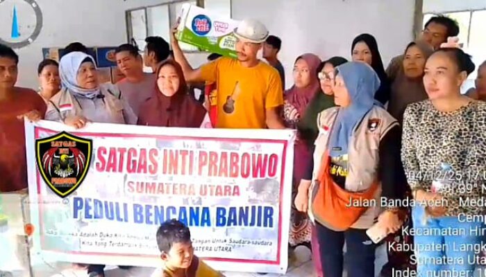Satgas Inti Prabowo Sumut Berikan Bantuan Kemanusiaan bagi Warga Terdampak Banjir di Tanjung Pura