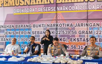 Sampai April 2026,Polda Riau Sita 213,5 Kg Narkotika