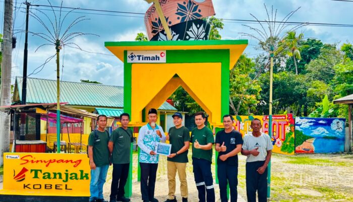 PT TIMAH Bangun Gerbang Tanjak, Perkuat Identitas Budaya Melayu di Desa Sawang Laut