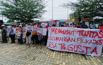 Aksi Unjuk Rasa Warnai Polemik Pilkades Tanjung Gusta, Masyarakat Ajukan 7 Tuntutan