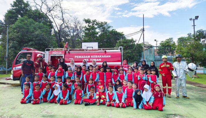 Puluhan Siswa TK Antusias Ikuti Edukasi Kebakaran dari PT TIMAH