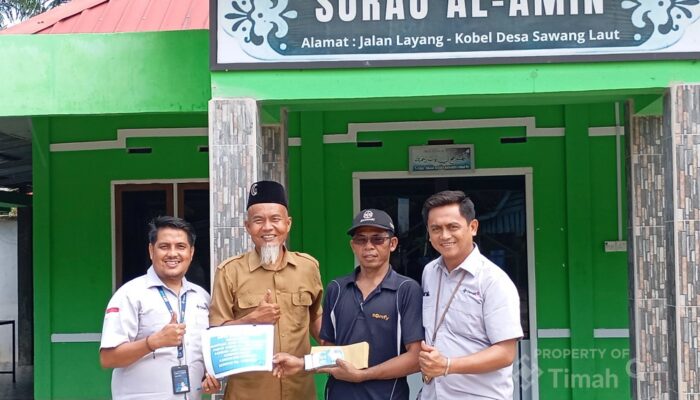 PT TIMAH Bantu Pembangunan Pagar Surau Al Amin di Kundur Barat
