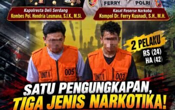 Polresta Deli Serdang Ungkap Kasus Narkotika, Amankan pengedarnya beserta 82,62 Gram Sabu, Ekstasi dan Ganja